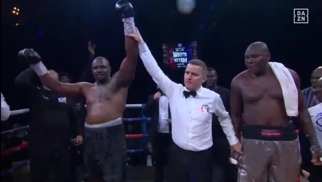 Eben Tetteh of Ghana defeated by Dillian Whyte of United Kingdom in a hot heavyweight Eben Tetteh of Ghana defeated by Dillian Whyte of United Kingdom in a hot heavyweight battle  