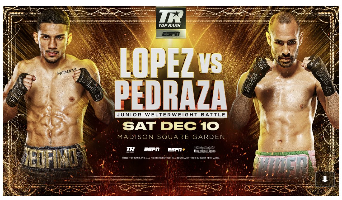 The Broadway Four: Teofimo Lopez-Jose Pedraza Junior Welterweight