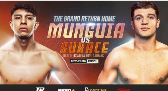 Jaime Munguia versus Bruno Surace  Confirmed for December 14 