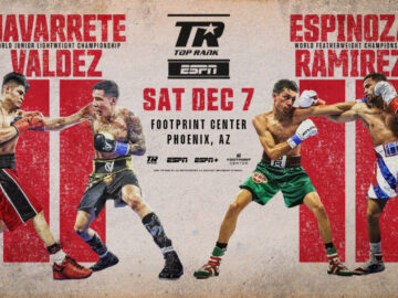 Emanuel Navarrete defending his WBO junior lightweight world title against Oscar Valdez