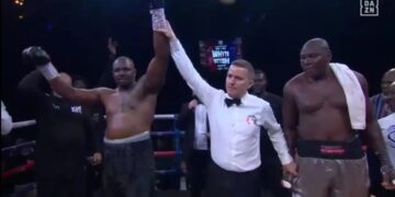 Eben Tetteh of Ghana defeated by Dillian Whyte of United Kingdom in a hot heavyweight Eben Tetteh of Ghana defeated by Dillian Whyte of United Kingdom in a hot heavyweight battle