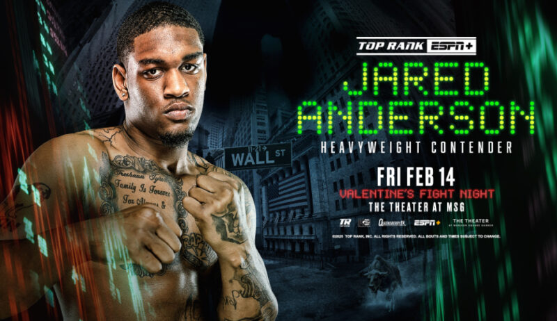 Heavyweight Contender Jared Anderson Added to Denys Berinchyk-Keyshawn Davis Undercard 